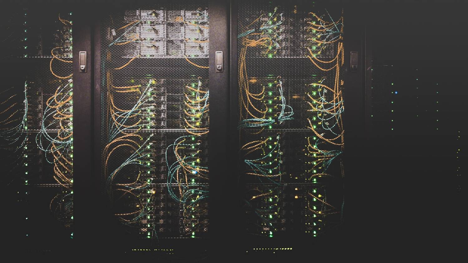 Cabled network equipment racks in a data center