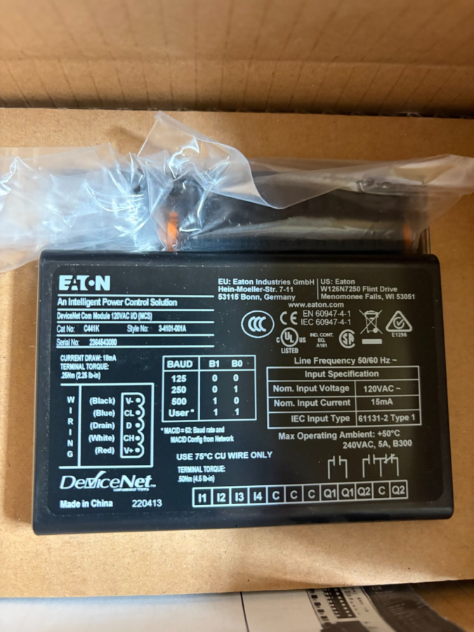 New Eaton C441K Programmable Logic Controller DeviceNet Communication Module I/O